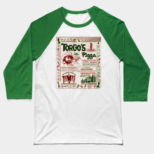 Torgo's Pizza Baseball T-Shirt by marlowinc